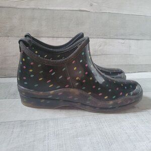 Capelli New York Womens Waterproof Polka Dot Rain Boots Size 8